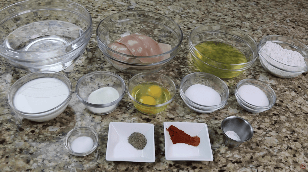 Ingredients for Chick fil a Sandwich