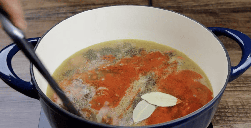 Seasoning the Beans for Red Beans and Rice