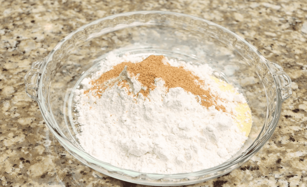 Seasoning the Flour and Cornmeal Mixture