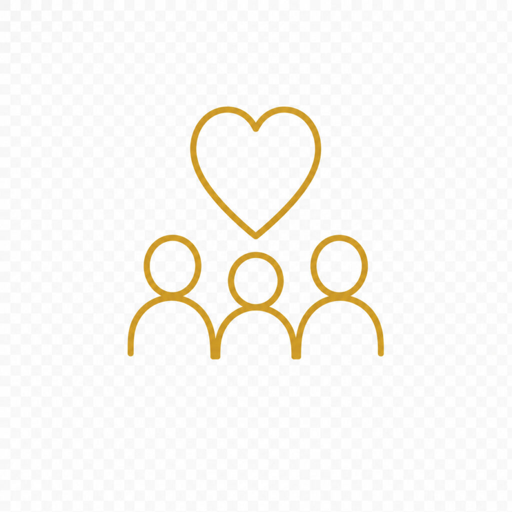 3 people and a heart