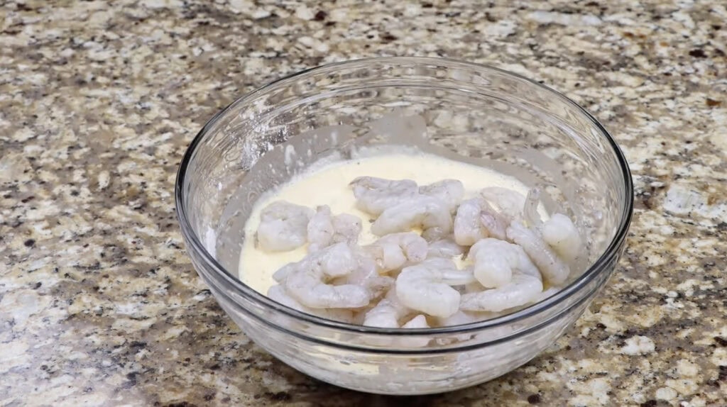 Battering Shrimp for Honey Walnut Shrimp