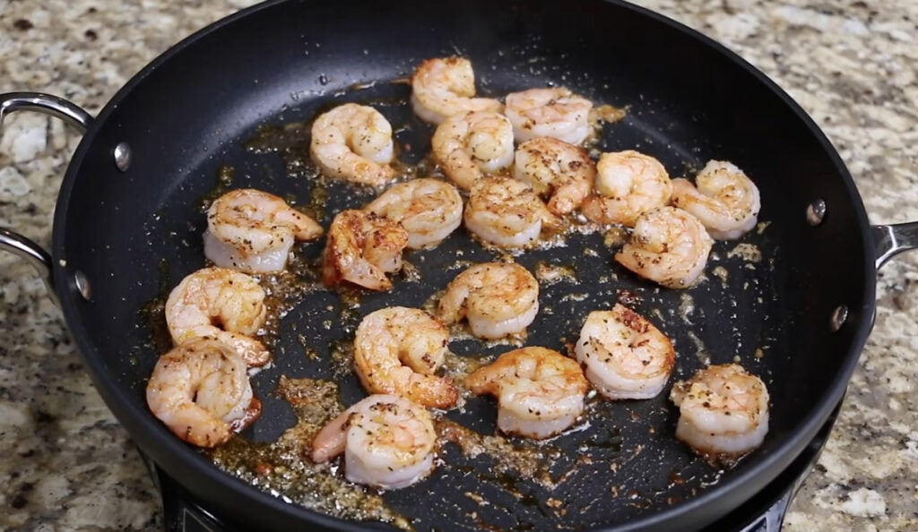 Cooking the Shrimp for Shrimp Fettuccine Alfredo