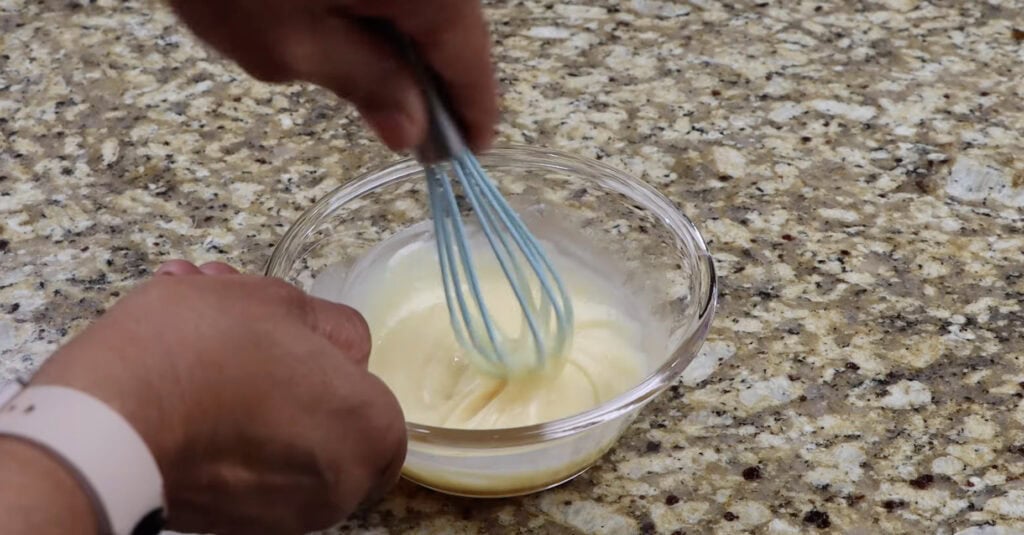 Making the Sauce for Honey Walnut Shrimp