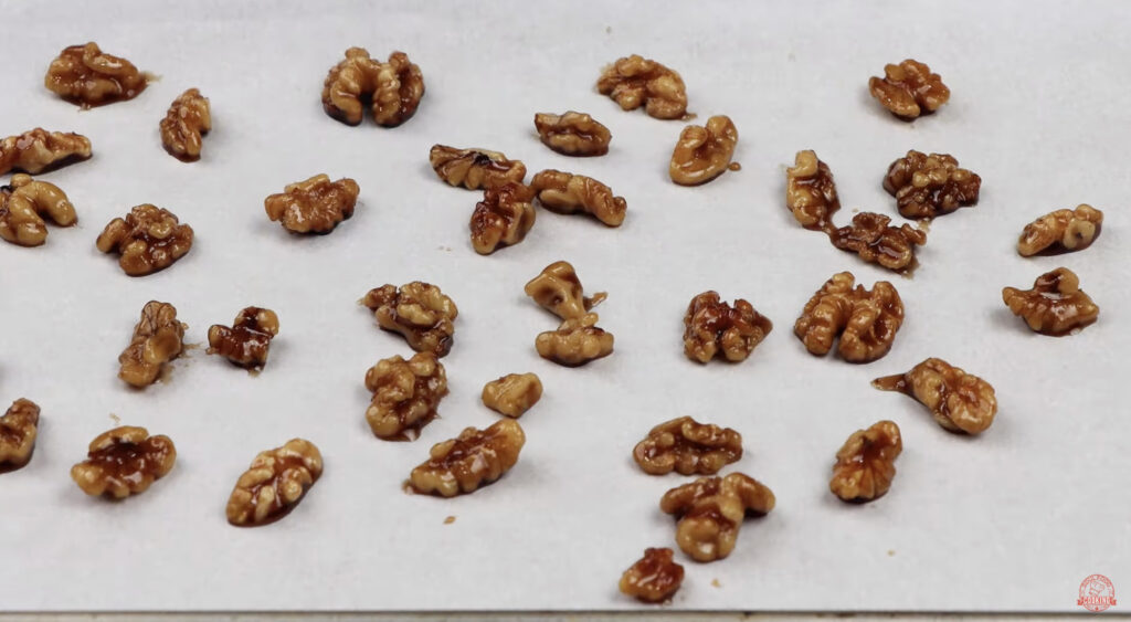 Toasted Walnuts on Parchment Paper
