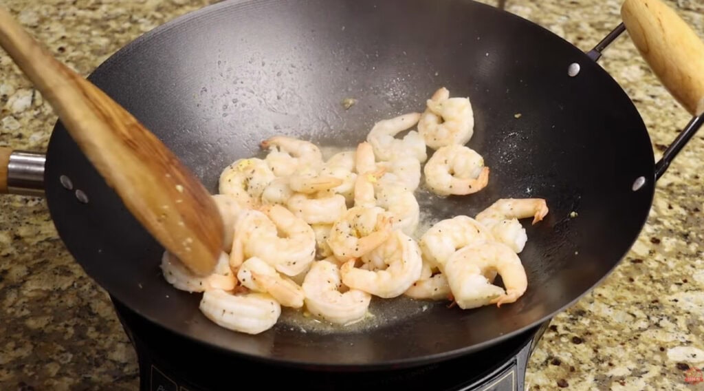 Cooking the Shrimp for Shrimp Fried Rice