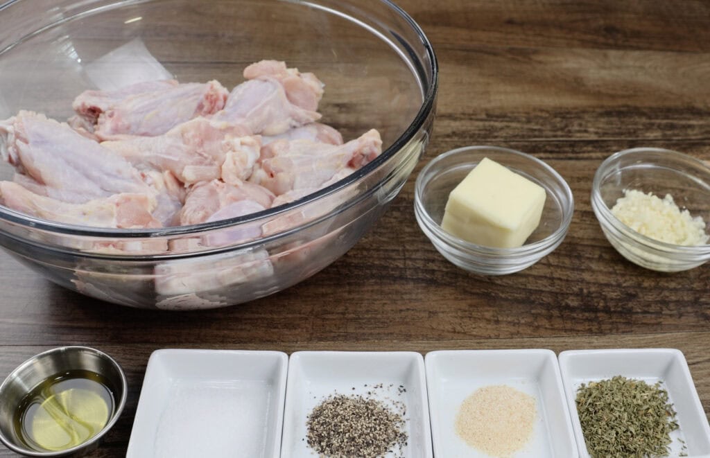Ingredients for Garlic Butter Wings