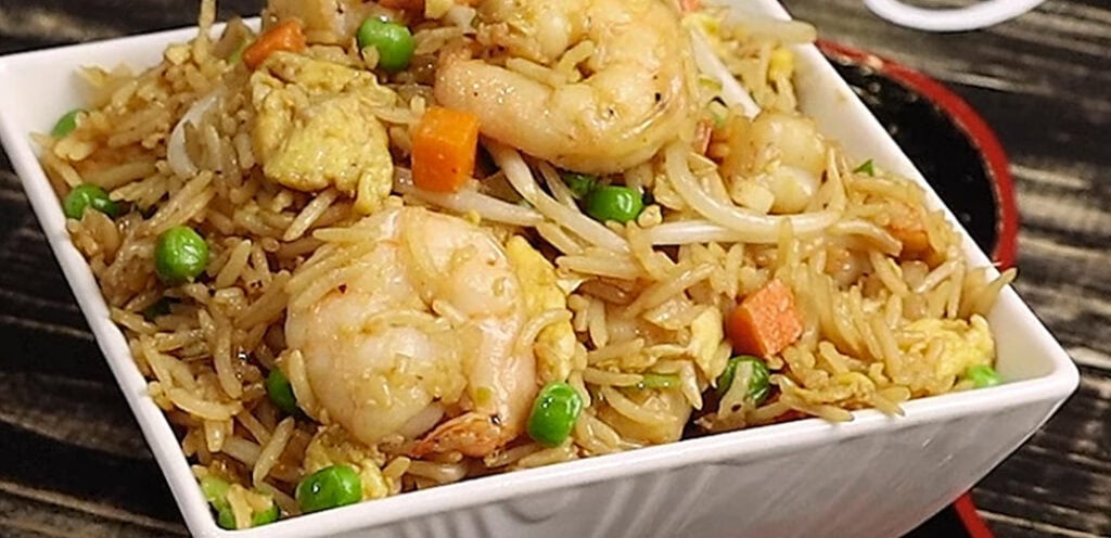 Shrimp fried Rice in a bowl