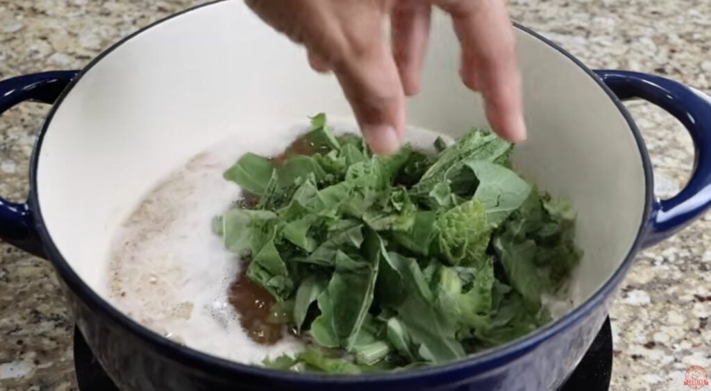 Adding the Greens to the Pot