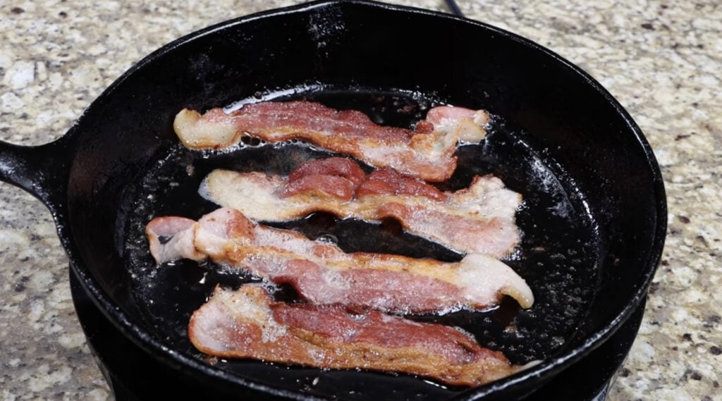 Frying Bacon for Baked Beans
