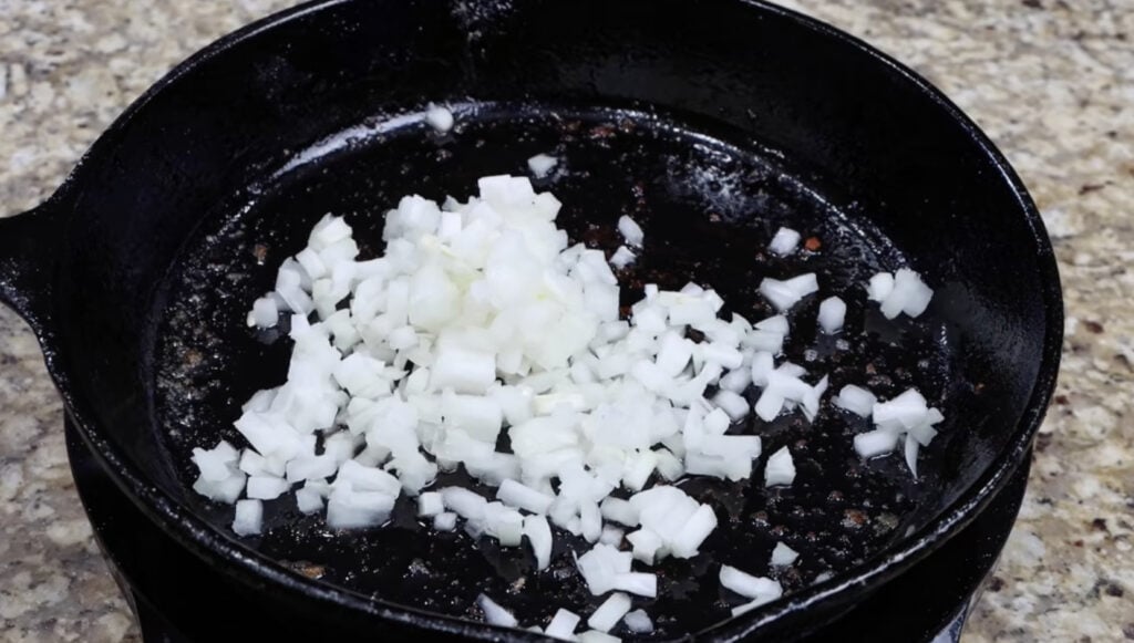 Sautéing the Onions for Baked Beans